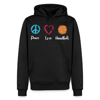 Paix Amour Handball - Sweat à capuche Premium bio Homme - noir - Devant - Nico (187cm)