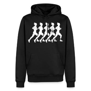 Laufende Mädchen - Männer Premium Bio Hoodie - Schwarz - Vorne - Nico (187cm)