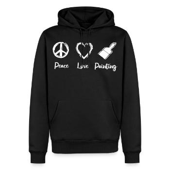 Peinture d’amour de paix - Sweat à capuche Premium bio Homme - noir - Devant - Nico (187cm)