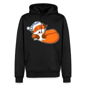 Bonnet de nuit Fox Sleeping - Sweat à capuche Premium bio Homme - noir - Devant - Nico (187cm)