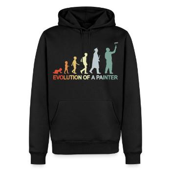 Peintre Varnisher Evolution - Sweat à capuche Premium bio Homme - noir - Devant - Nico (187cm)