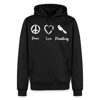 Ich liebe es zu Klempnern - Männer Premium Bio Hoodie - Schwarz - Vorne - Nico (187cm)