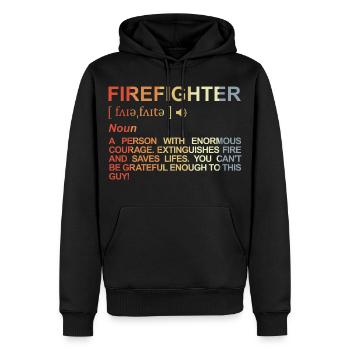 Firefighter Term - Men’s Premium Organic Hoodie - black - Front - Nico (187cm)
