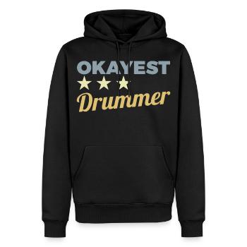 Batteur moyen - Sweat à capuche Premium bio Homme - noir - Devant - Nico (187cm)