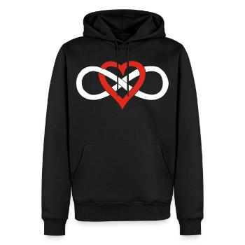 Amour infini (blanc) - Sweat à capuche Premium bio Homme - noir - Devant - Nico (187cm)