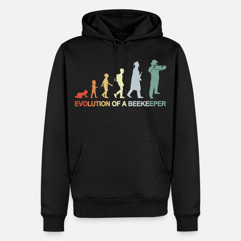 Imker Evolution - Männer Premium Bio Hoodie - Schwarz