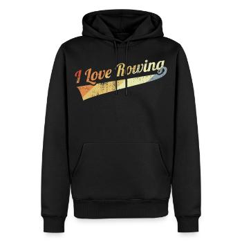 I like rowing - Men’s Premium Organic Hoodie - black - Front - Nico (187cm)