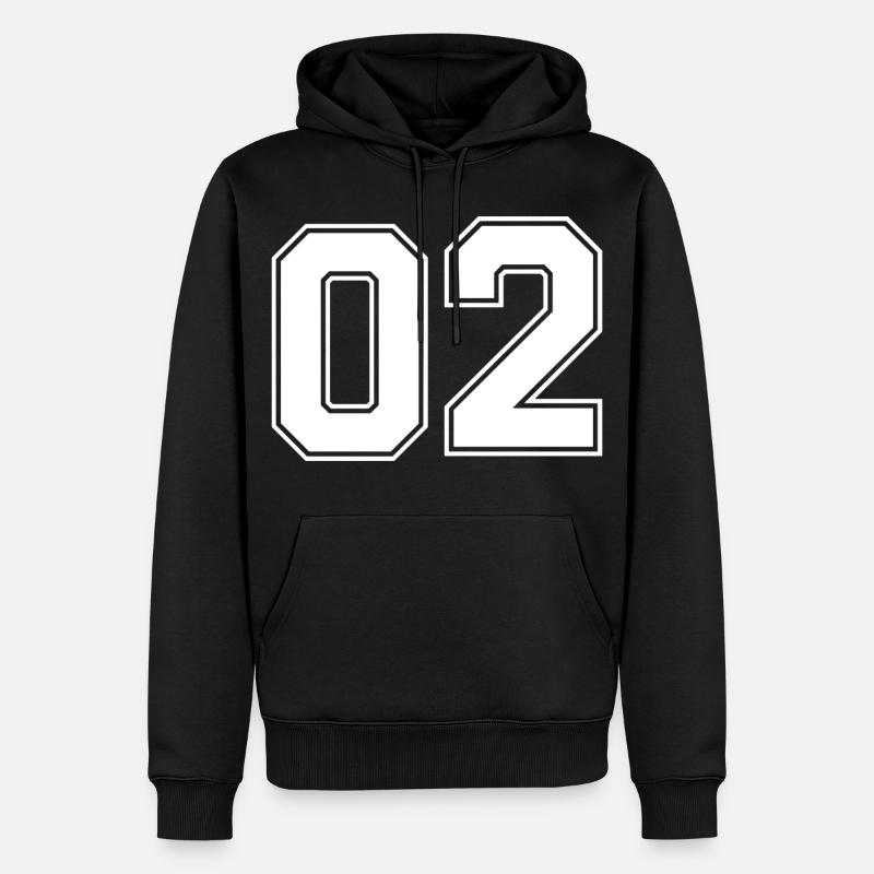Nummer zwei 2 - Männer Premium Bio Hoodie - Schwarz