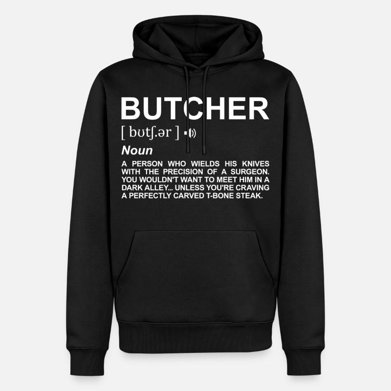 Definition Metzger - Männer Premium Bio Hoodie - Schwarz