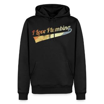 J’adore la plomberie - Sweat à capuche Premium bio Homme - noir - Devant - Nico (187cm)