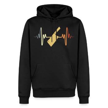Ligne de cœur ECG Cleaver - Sweat à capuche Premium bio Homme - noir - Devant - Nico (187cm)