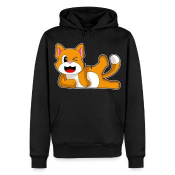 Gymnastique de fitness yoga pour chats - Sweat à capuche Premium bio Homme - noir - Devant - Nico (187cm)