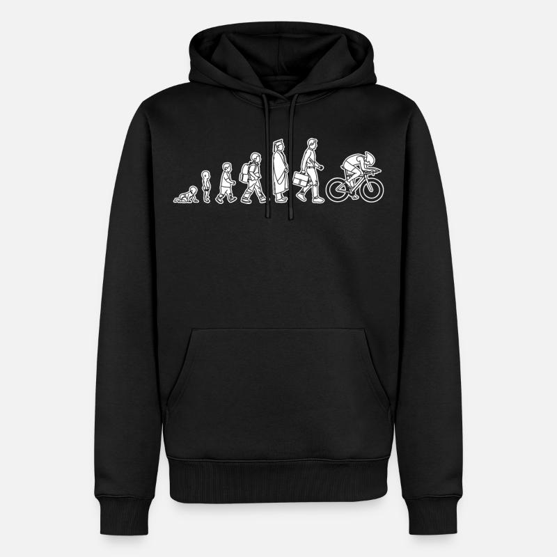 Evolution eines Radfahrers - Männer Premium Bio Hoodie - Schwarz