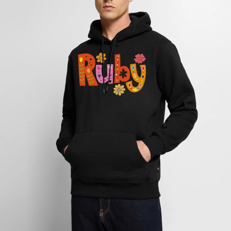 Personalized Ruby Name Men’s Premium Organic Hoodie