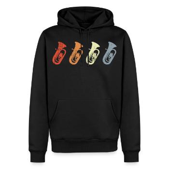 Vintage Tuba Skizze - Männer Premium Bio Hoodie - Schwarz - Vorne - Nico (187cm)