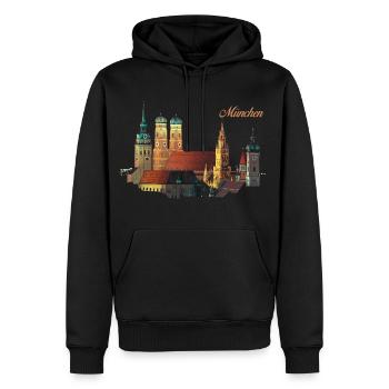 Munich - Sweat à capuche Premium bio Homme - noir - Devant - Nico (187cm)