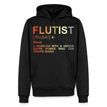 Flutist meaning - Men’s Premium Organic Hoodie - black - Front - Nico (187cm)