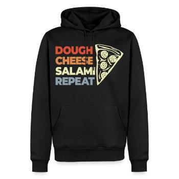 Lustiger Pizza Spruch - Männer Premium Bio Hoodie - Schwarz - Vorne - Nico (187cm)
