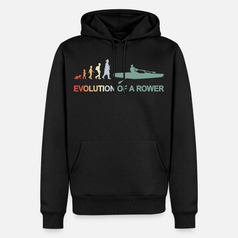 Entwicklung eines Ruderers - Männer Premium Bio Hoodie - Schwarz