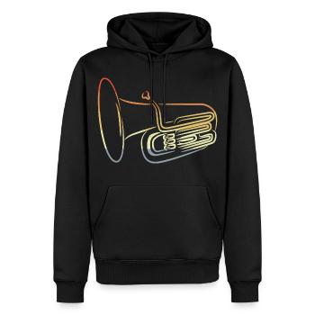 Dessin de Tuba Vintage - Sweat à capuche Premium bio Homme - noir - Devant - Nico (187cm)