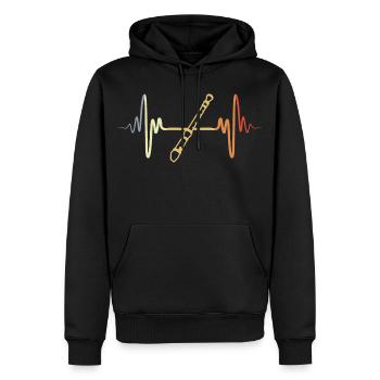 Retro Flöte - Männer Premium Bio Hoodie - Schwarz - Vorne - Nico (187cm)