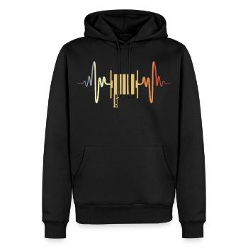 Retro Feuerwehrschlauch Herzschlag - Männer Premium Bio Hoodie - Schwarz - Vorne - Nico (187cm)