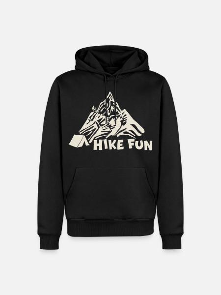 Wanderspaß [Weiß] - Männer Premium Bio Hoodie - Schwarz