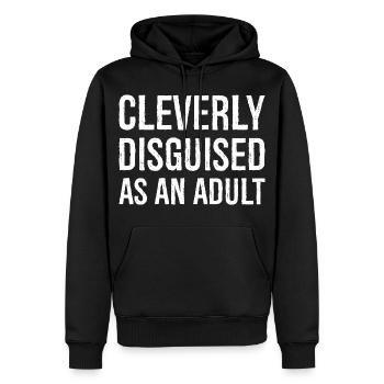 geschickt getarnt als lustiges Shirt für Erwachsene - Männer Premium Bio Hoodie - Schwarz - Vorne - Nico (187cm)
