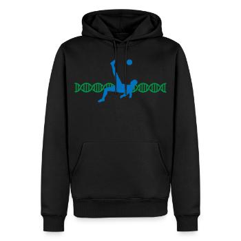 Coup de pied de chute de football ADN | Couleurs modifiables - Sweat à capuche Premium bio Homme - noir - Devant - Nico (187cm)