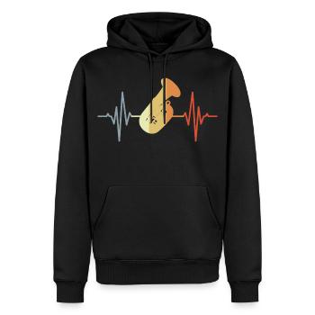 Battement de cœur du tuba - Sweat à capuche Premium bio Homme - noir - Devant - Nico (187cm)
