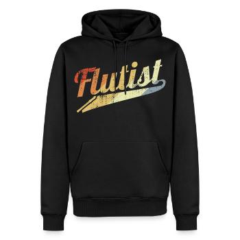 Flûtiste rétro - Sweat à capuche Premium bio Homme - noir - Devant - Nico (187cm)