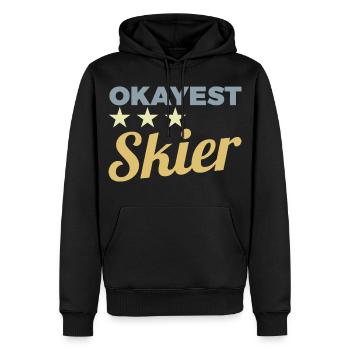 Skieur moyen - Sweat à capuche Premium bio Homme - noir - Devant - Nico (187cm)