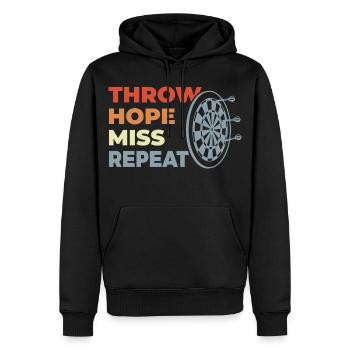 Throw Hope Miss Repeat - Männer Premium Bio Hoodie - Schwarz - Vorne - Nico (187cm)