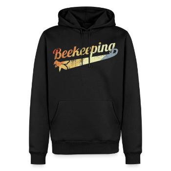 Apiculture vintage - Sweat à capuche Premium bio Homme - noir - Devant - Nico (187cm)
