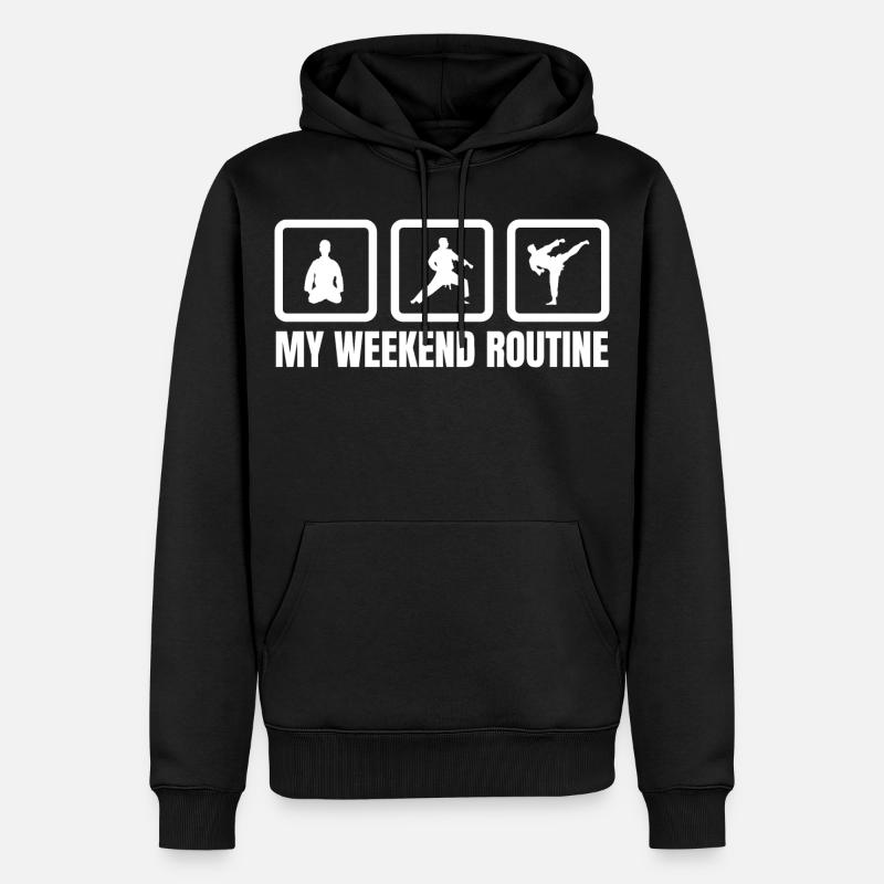 Week-end de karaté - Sweat à capuche Premium bio Homme - noir