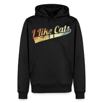 I Like Cats - Männer Premium Bio Hoodie - Schwarz - Vorne - Nico (187cm)