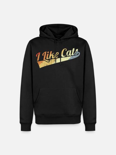 I Like Cats - Men’s Premium Organic Hoodie - black