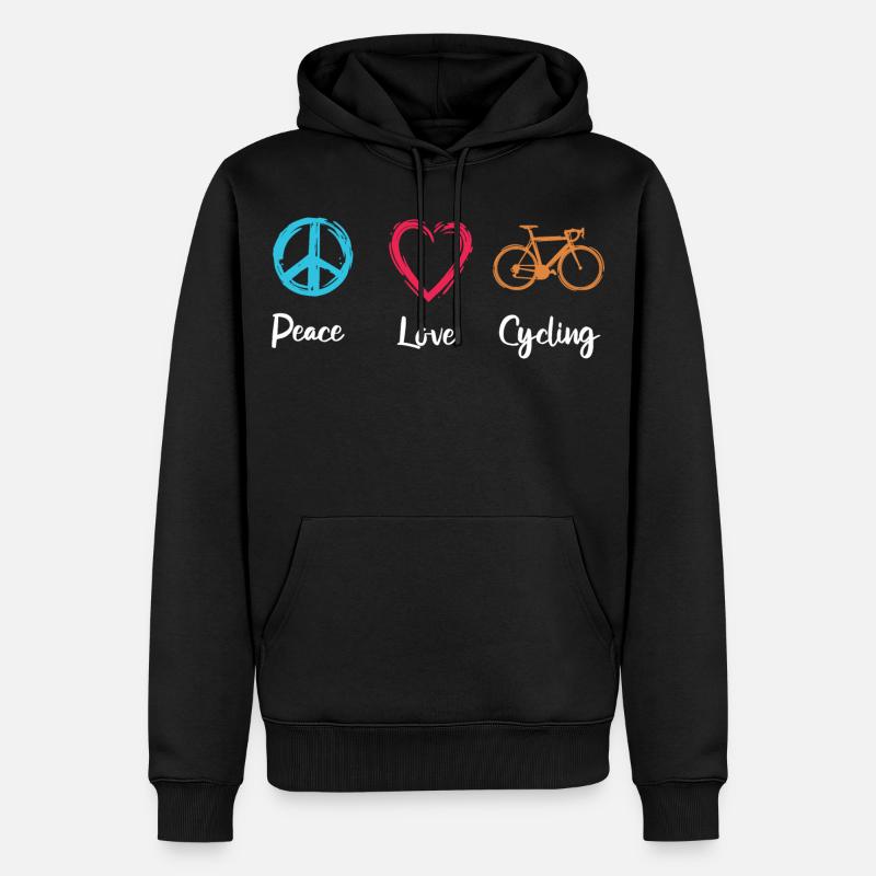 Paix Amour Cyclisme - Sweat à capuche Premium bio Homme - noir