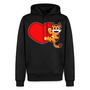 Cœur de tigre - Sweat à capuche Premium bio Homme - noir - Devant - Nico (187cm)
