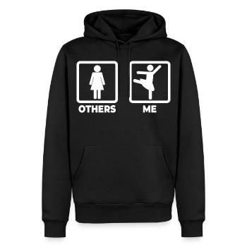 Figurine bâton danseuse de ballet - Sweat à capuche Premium bio Homme - noir - Devant - Nico (187cm)