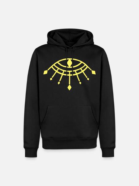 Oeil d'Horus jaune - Sweat à capuche Premium bio Homme - noir