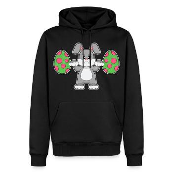 Culturisme de Pâques Bunny - Sweat à capuche Premium bio Homme - noir - Devant - Nico (187cm)
