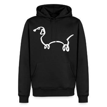 Skizze des weißen Hundes - Männer Premium Bio Hoodie - Schwarz - Vorne - Nico (187cm)