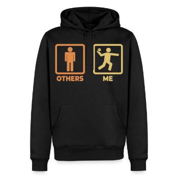 Ich als Handballer - Männer Premium Bio Hoodie - Schwarz - Vorne - Nico (187cm)
