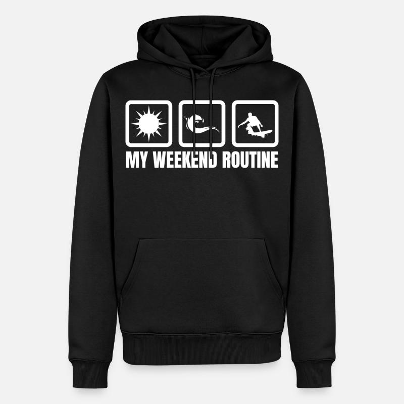 Ma routine du week-end - Sweat à capuche Premium bio Homme - noir