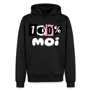 100% ME - Men’s Premium Organic Hoodie - black - Front - Nico (187cm)