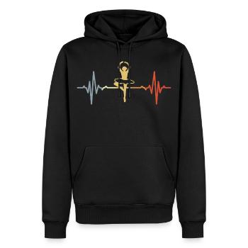 Vintage Ballett Tänzerin Herzklopfen - Männer Premium Bio Hoodie - Schwarz - Vorne - Nico (187cm)