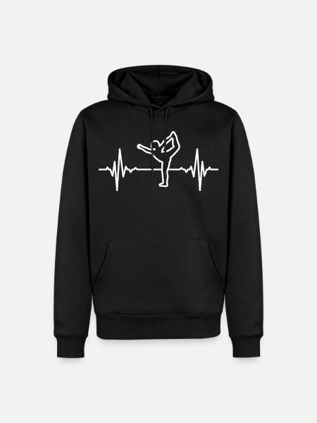 My heart beats for yoga - Men’s Premium Organic Hoodie - black