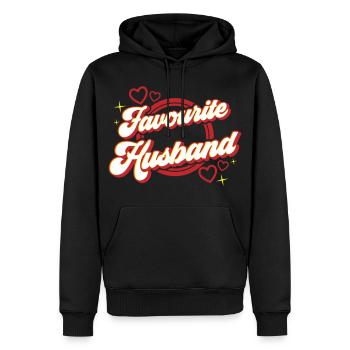 Favourite Husband | Farben änderbar - Männer Premium Bio Hoodie - Schwarz - Vorne - Nico (187cm)