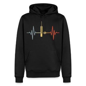 Cricket Herzklopfen EKG - Männer Premium Bio Hoodie - Schwarz - Vorne - Nico (187cm)